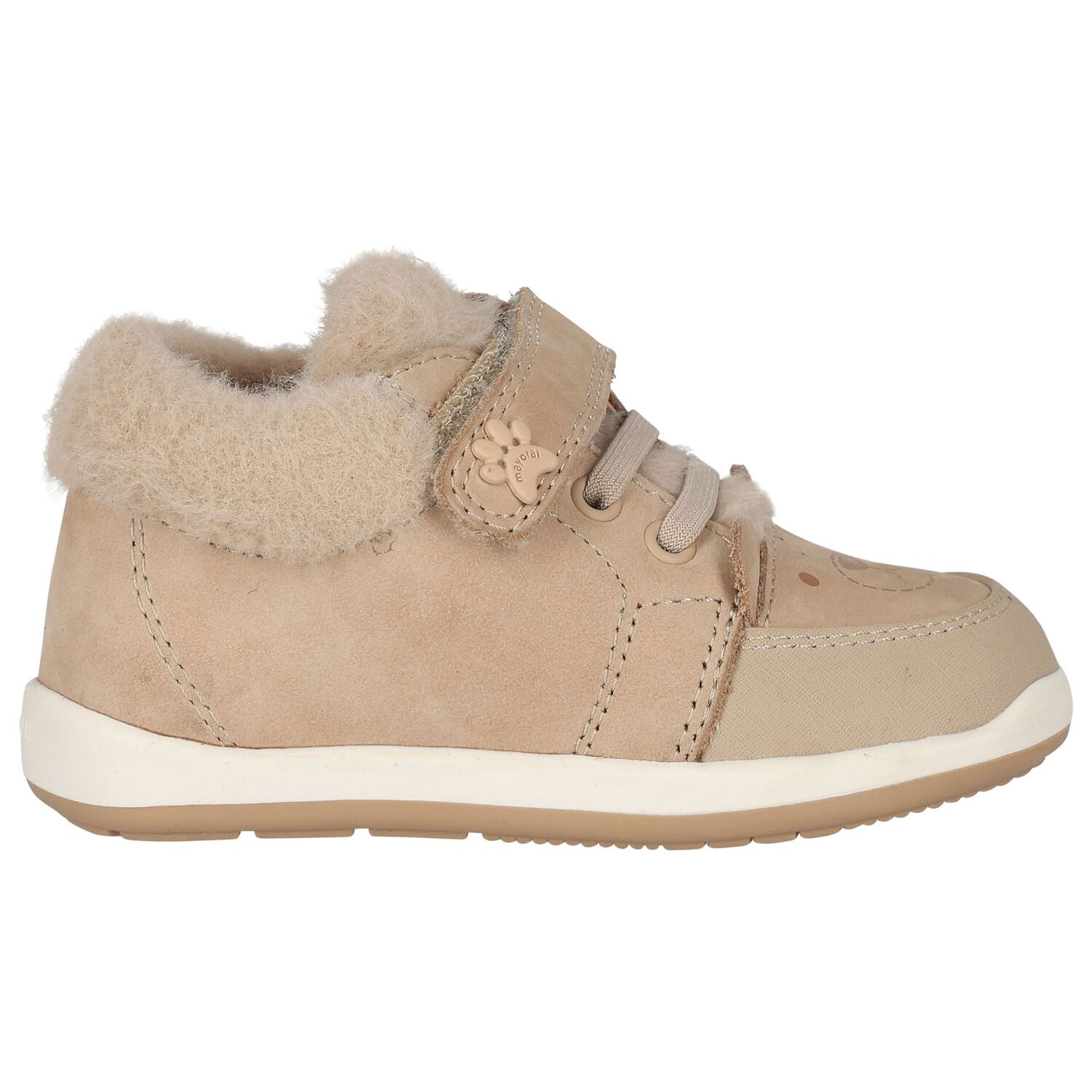 Younger Boys Beige Logo Trainers, 1, hi-res image number null