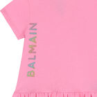 Younger Girls Pink Logo Dress, 1, hi-res