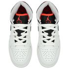 White & Black Air Jordan 1 Mid Trainers, 5, hi-res