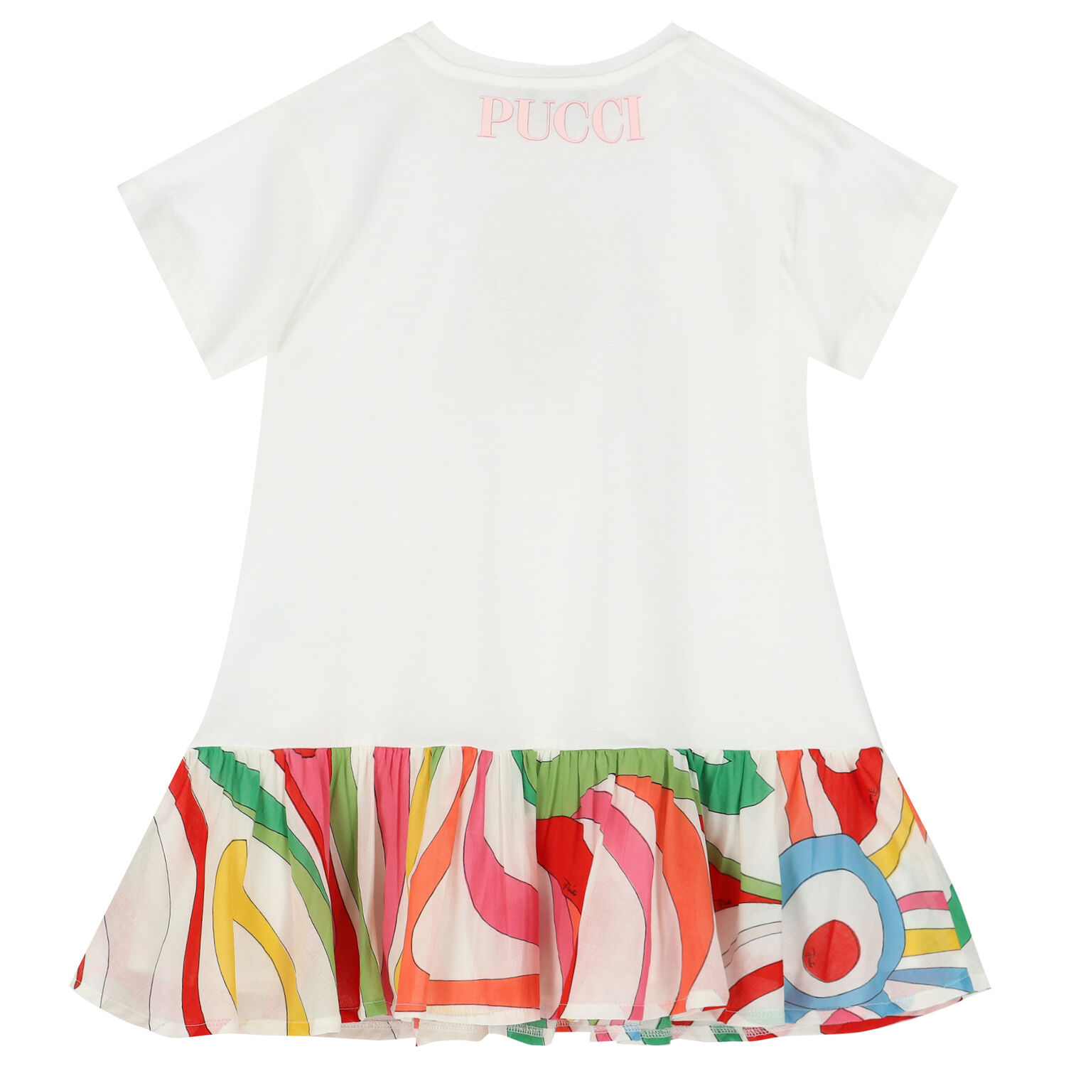 Girls Ivory Logo Dress, 1, hi-res
