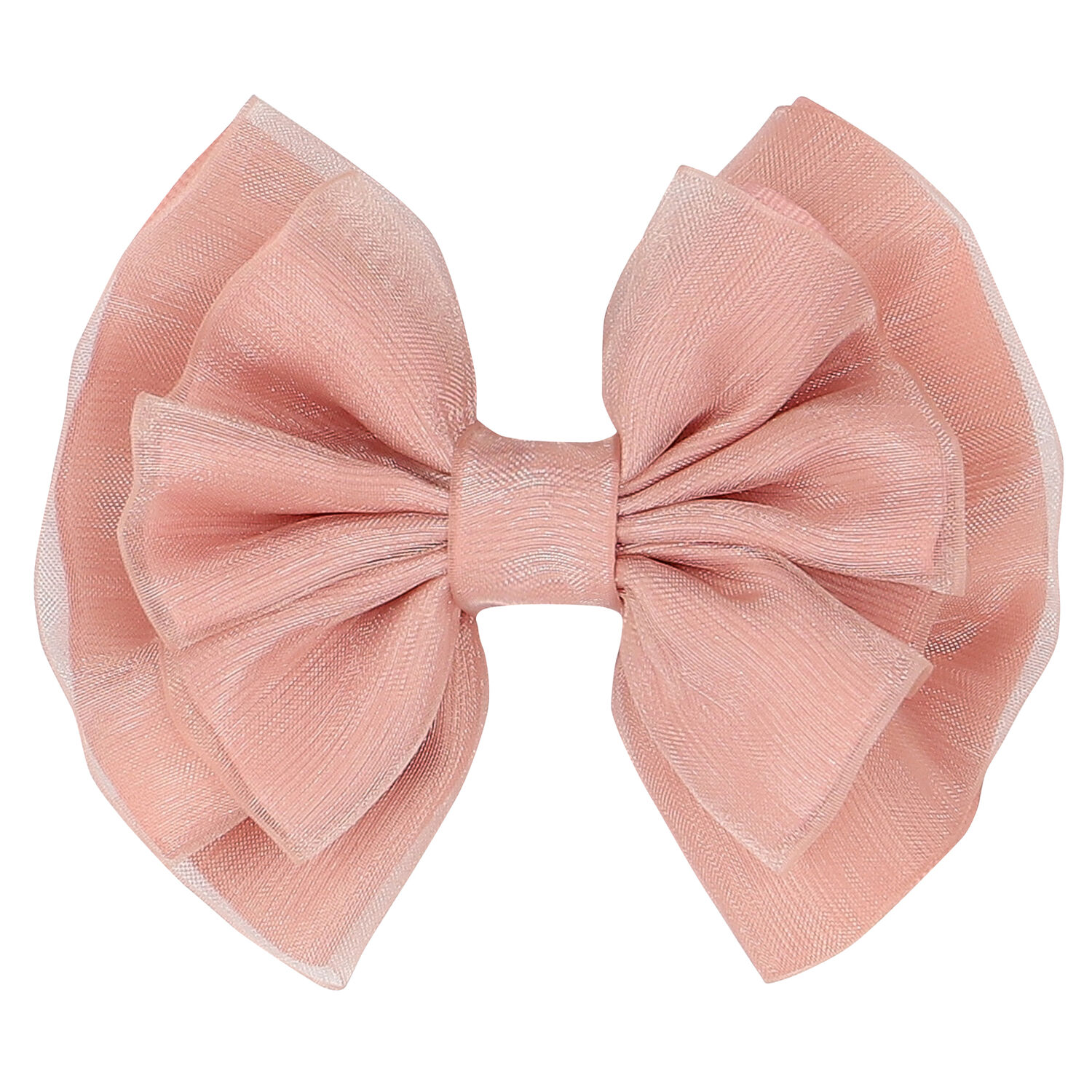 Girls Pink Tulle Bow Hair Clip, 1, hi-res