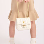 Girls White Bow Handbag, 4, hi-res