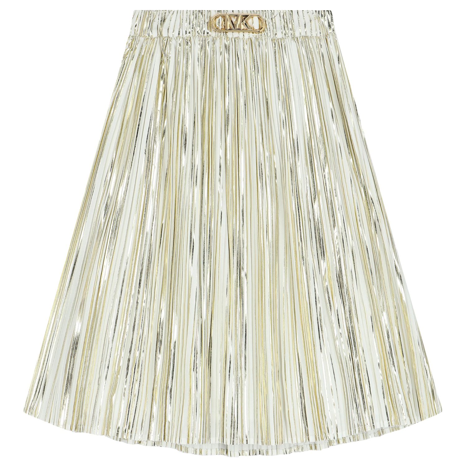 Girls Gold Logo Pleated Skirt, 1, hi-res image number null