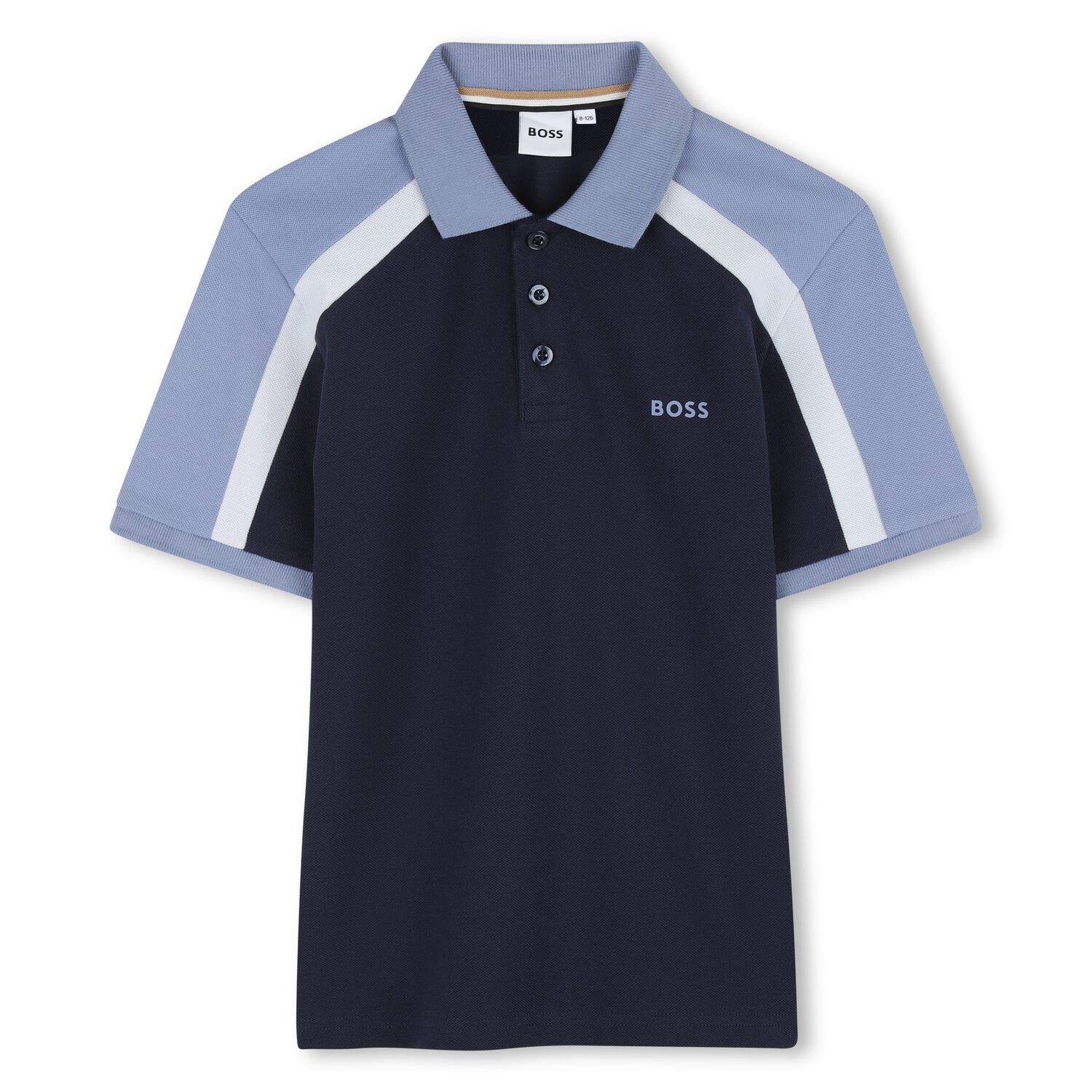 Boys Navy Blue Logo Polo Shirt, 1, hi-res