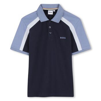Boys Navy Blue Logo Polo Shirt