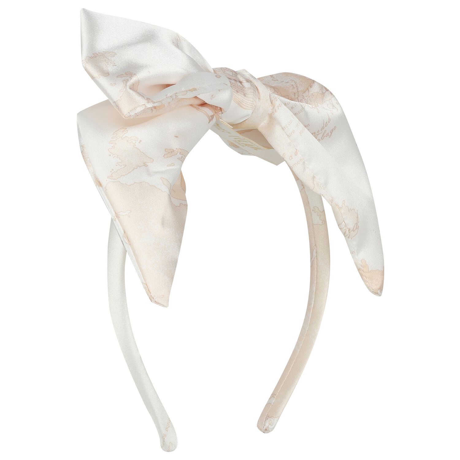 Girls Ivory & Beige Geo Map Headband, 1, hi-res
