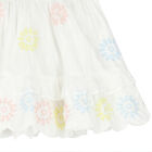 Girls White Embroidered Flower Skirt, 1, hi-res