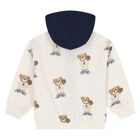 Baby Boys Ivory & Navy Blue Teddy Bear 3 Piece Tracksuit, 1, hi-res