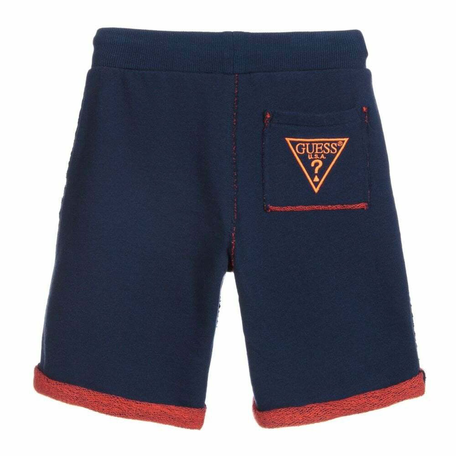 Boys Navy Logo Shorts, 1, hi-res