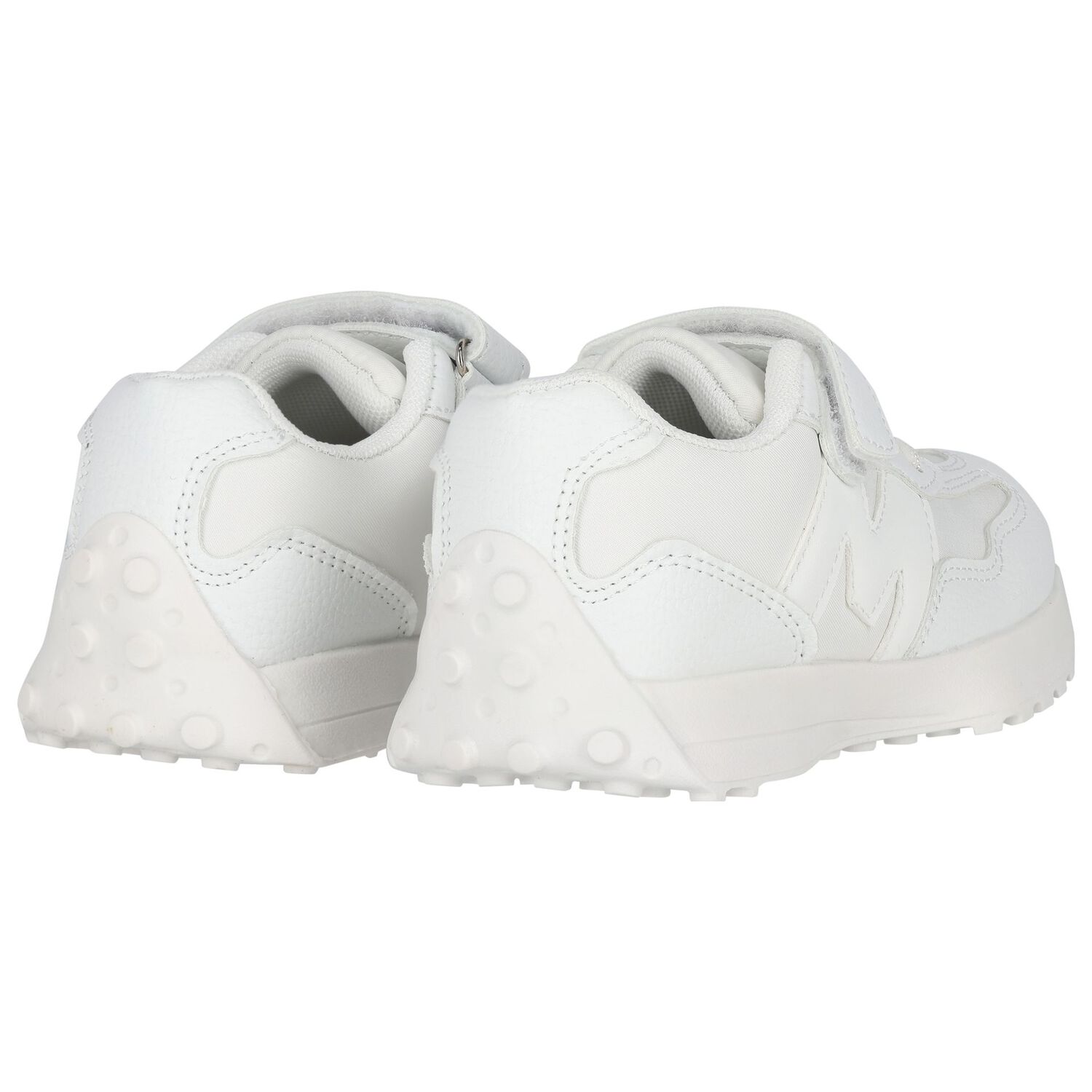 Boys White Logo Trainers, 1, hi-res