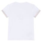 Baby Boys White & Beige Striped Shorts & Hat Set, 1, hi-res