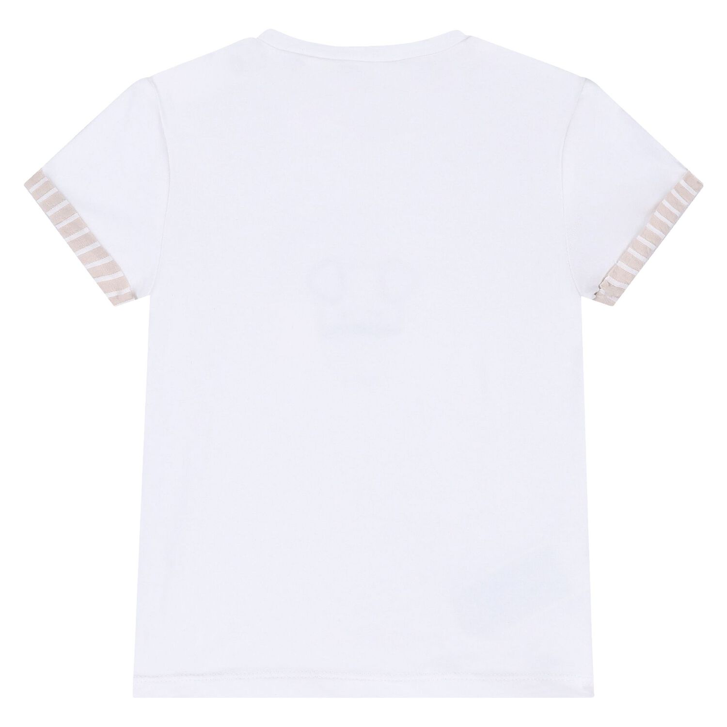 Baby Boys White & Beige Striped Shorts & Hat Set, 1, hi-res