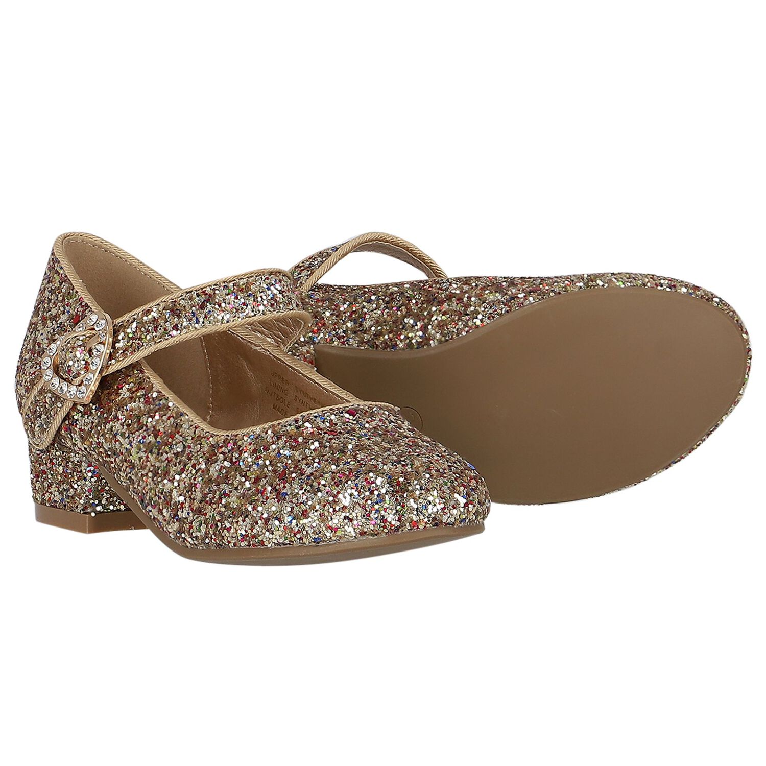 Girls Multi-Coloured Glitter Shoes, 2, hi-res