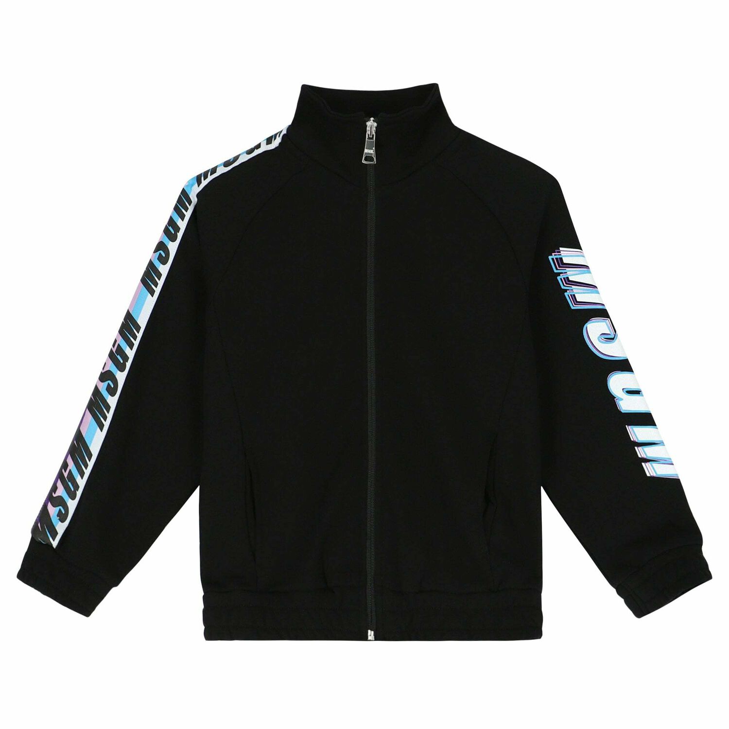 Boys Black Logo Zip-up Top, 1, hi-res image number null