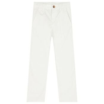 Boys White Chino Trousers