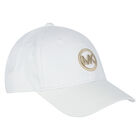 Girls White Logo Cap, 2, hi-res