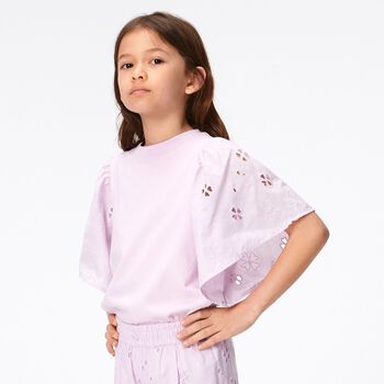 Girls Lilac Flutter Sleeve Ritza Top