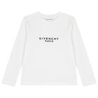 Girls White Logo Long Sleeve Top, 1, hi-res