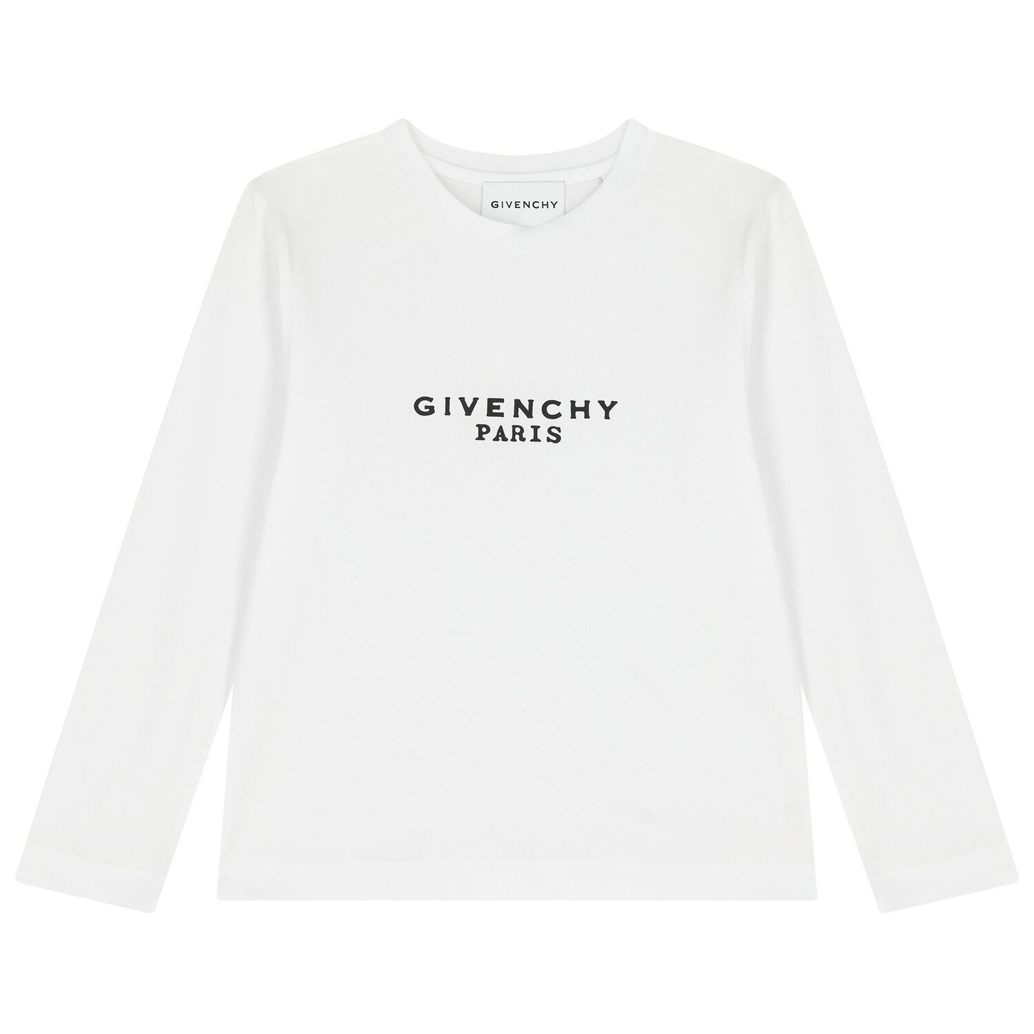 Girls White Logo Long Sleeve Top, 1, hi-res