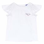 Girls White Logo Top, 1, hi-res