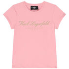 Girls Pink Logo T-Shirt, 3, hi-res