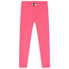 Girls Pink Logo Heart Reversible Leggings, 1, hi-res