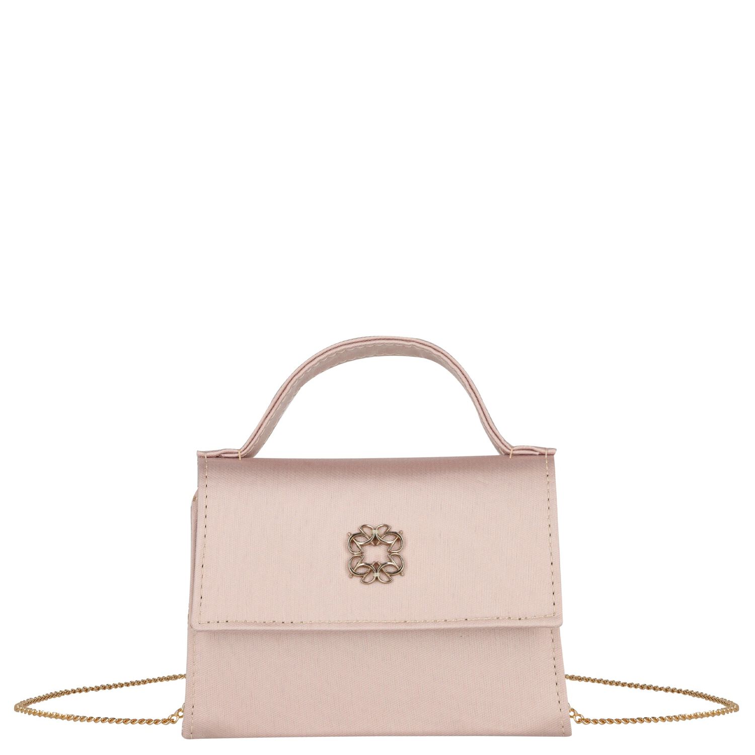 Girls Pink Satin Handbag, 1, hi-res