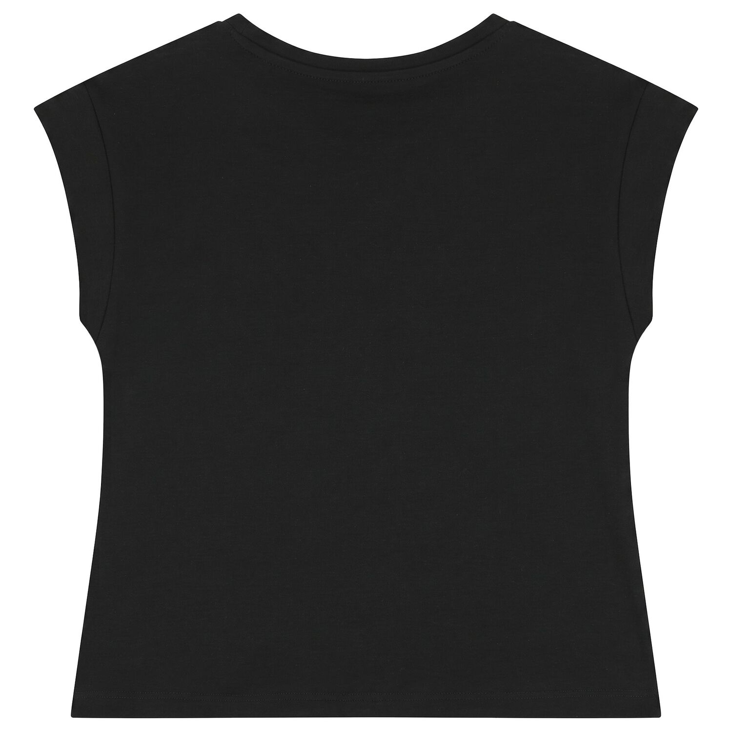 Girls Black Embellished Logo T-Shirt, 2, hi-res