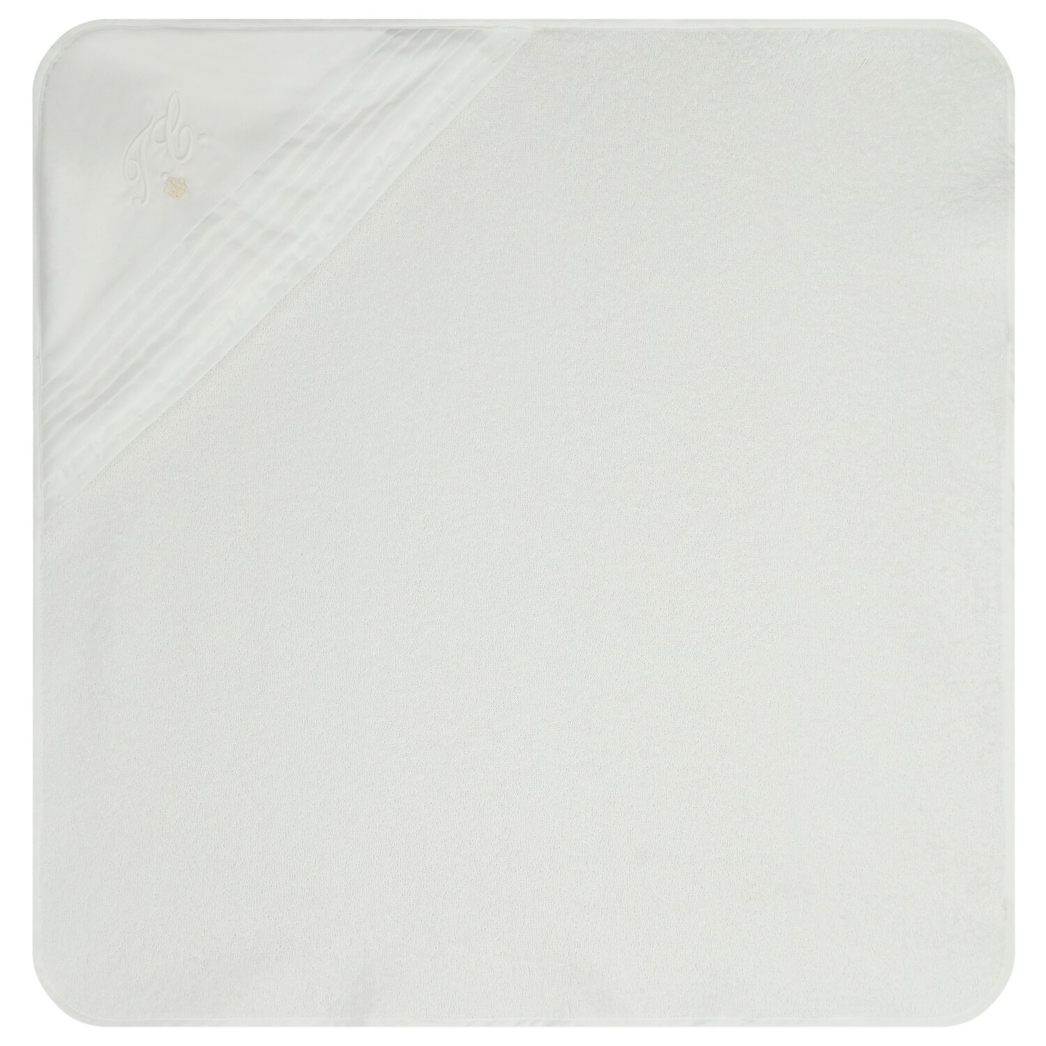 White Logo Baby Hooded Towel, 1, hi-res