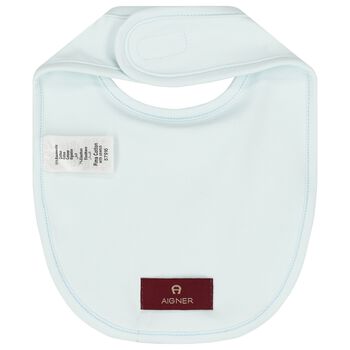 Baby Boys Blue & Gold Logo Bib