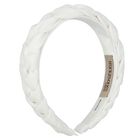 Girls White Plaited Headband, 1, hi-res