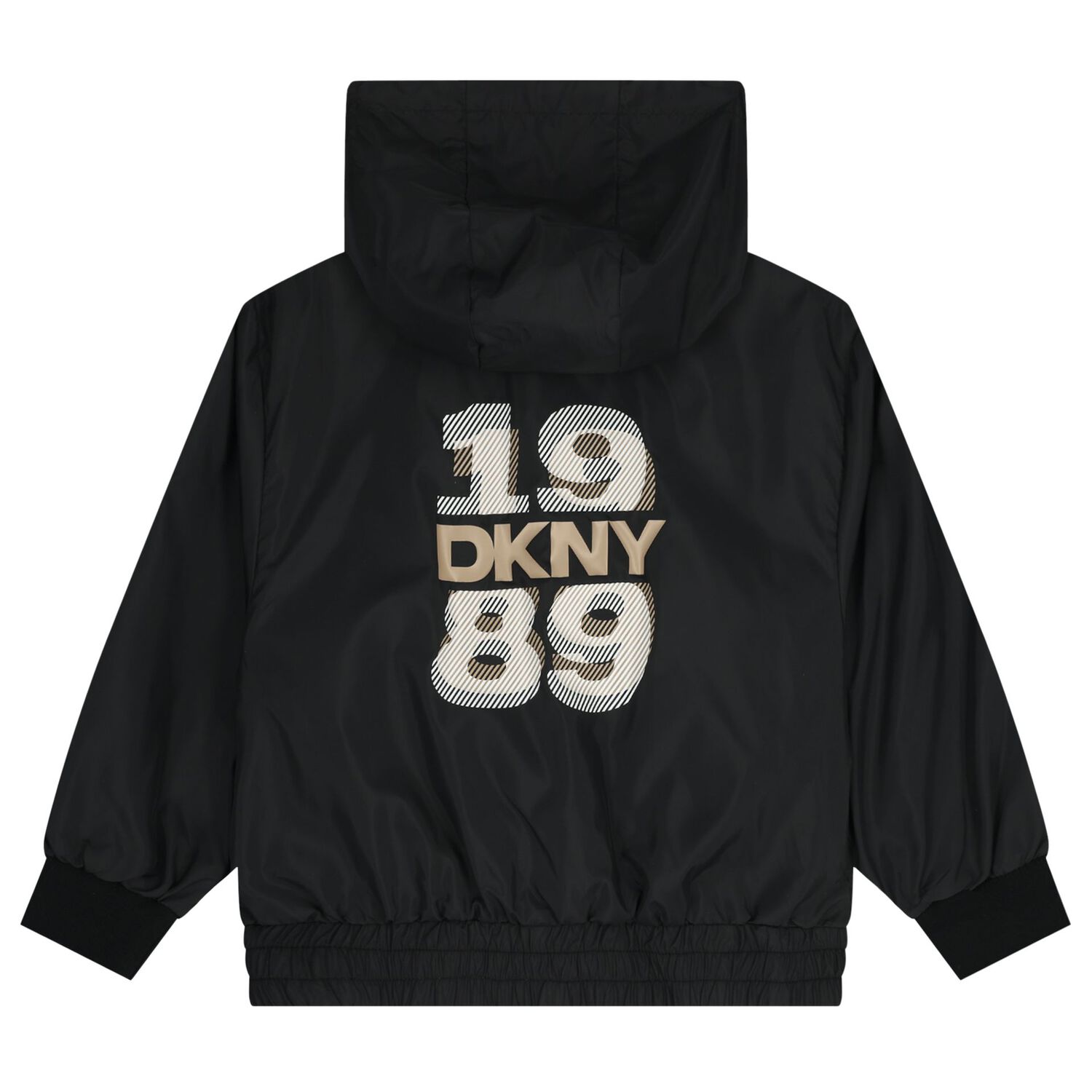 Boys Black & Beige Reversible Hooded Zip Up Top, 1, hi-res