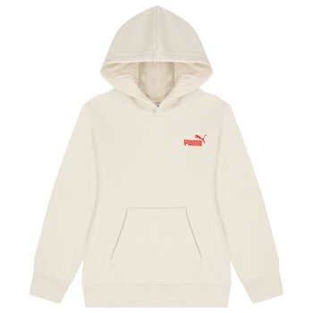 Boys Beige Logo Hooded Top