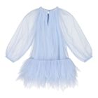 Baby Girls Blue Pearl Tulle Dress, 1, hi-res