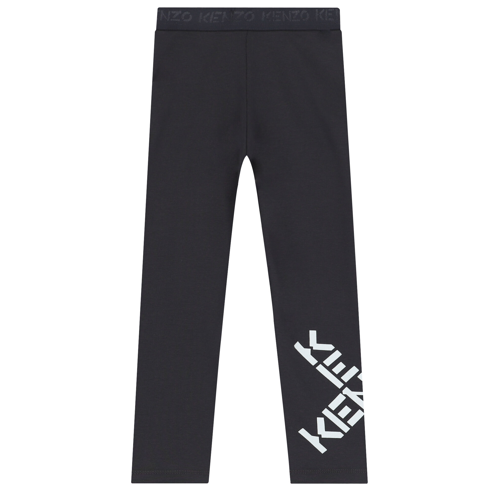 KENZO KIDS Girls Grey Logo Leggings Junior Couture UK