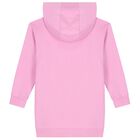 Girls Pink Teddy Logo Hooded Dress, 1, hi-res