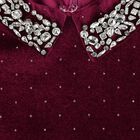 Girls Burgundy Velvet Dress, 1, hi-res
