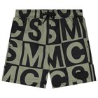 Boys Green & Black Logo Swim Shorts, 1, hi-res
