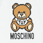 Girls White Teddy Logo Dress, 3, hi-res