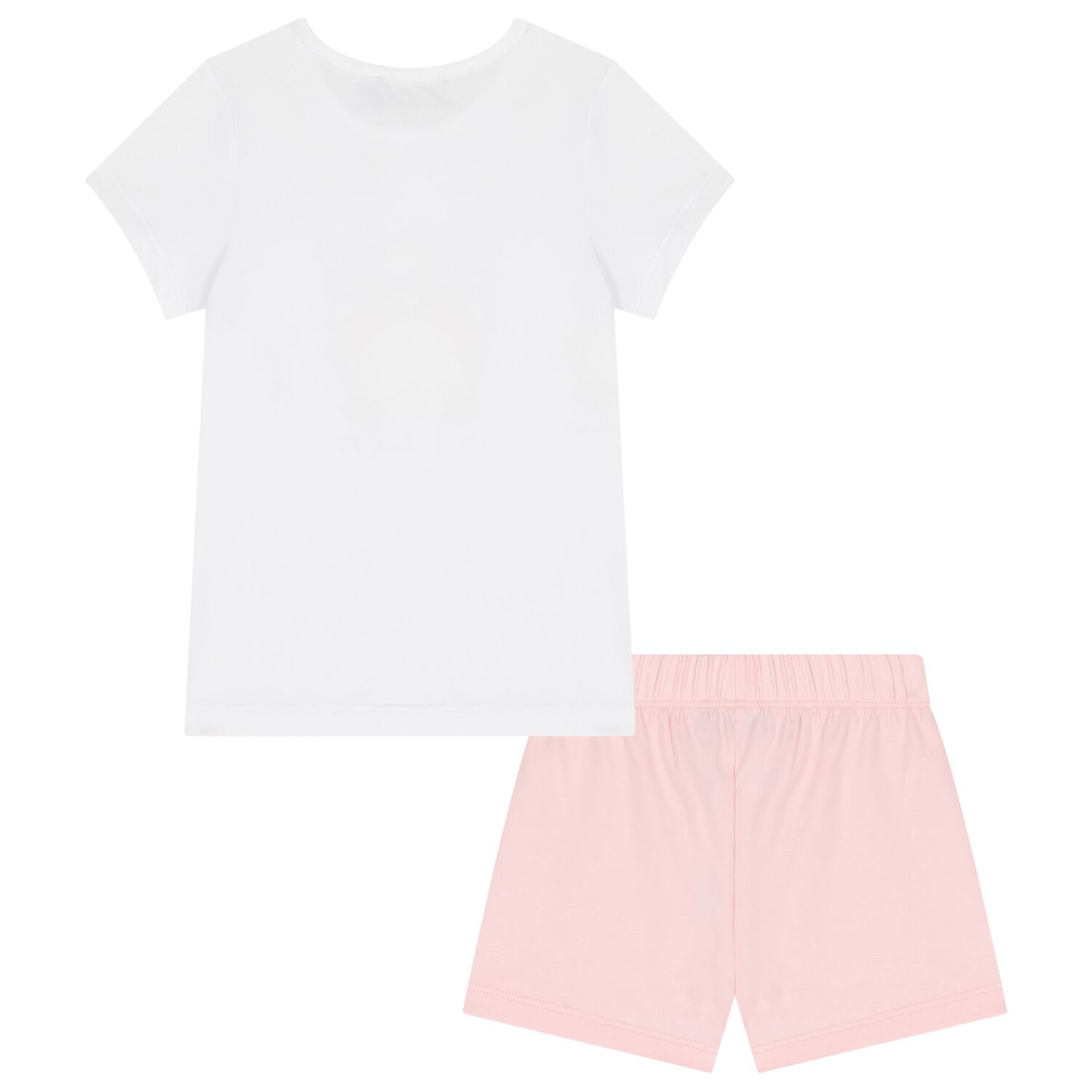 Girls White & Pink Teddy Bear Logo Pyjamas, 1, hi-res image number null