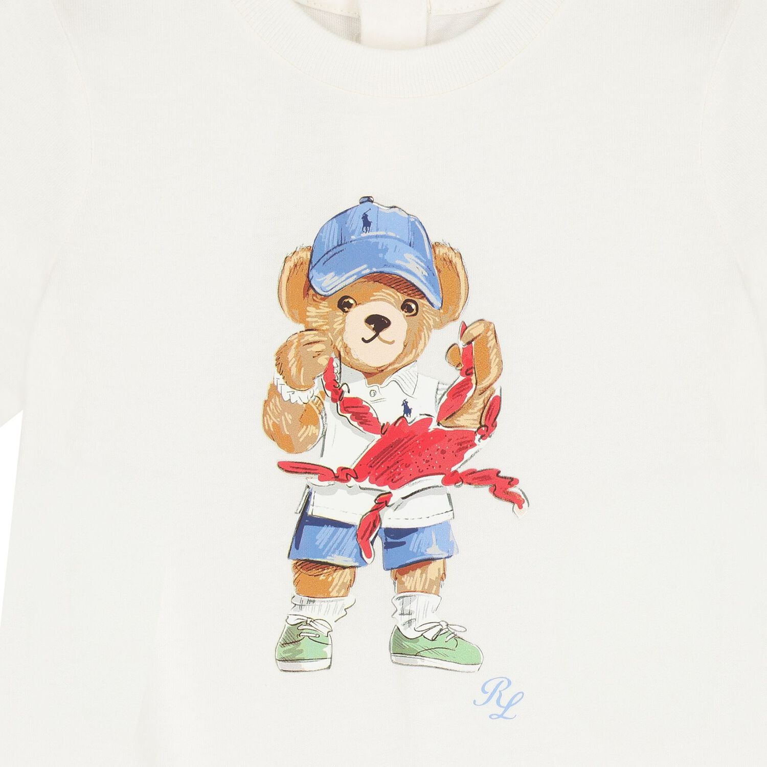 Baby Boys Ivory Polo Bear Romper, 1, hi-res