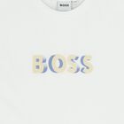 Boys White & Blue Logo Shorts Set, 1, hi-res