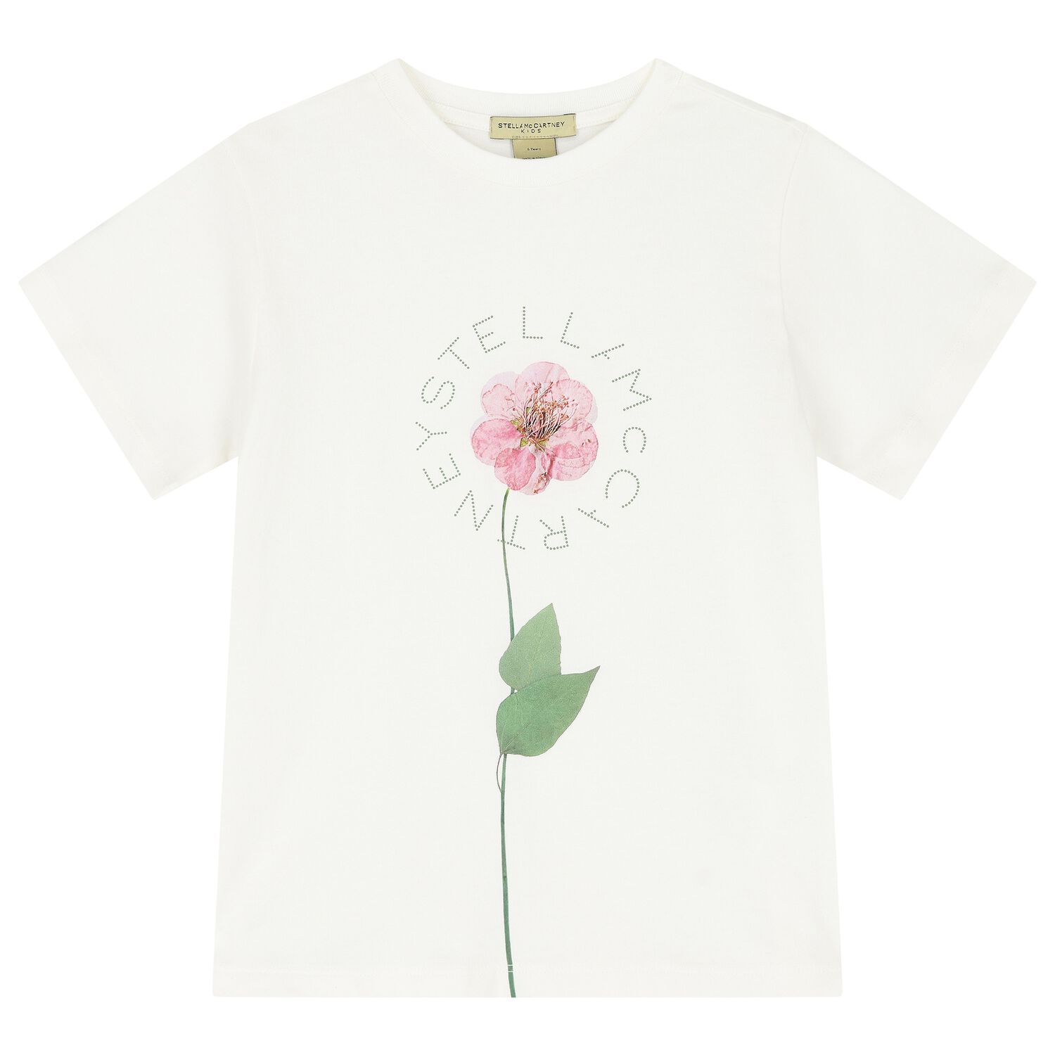 Girls Ivory Logo Flower T-Shirt, 1, hi-res