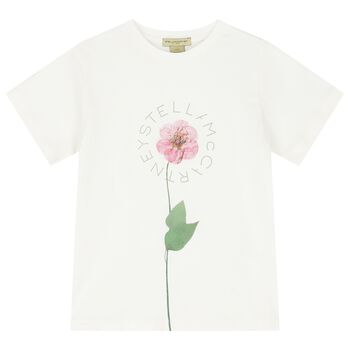 Girls Ivory Logo Flower T-Shirt