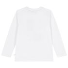Boys White Logo Long Sleeve Top, 2, hi-res