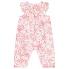 Baby Girls White & Red Floral Romper, 1, hi-res