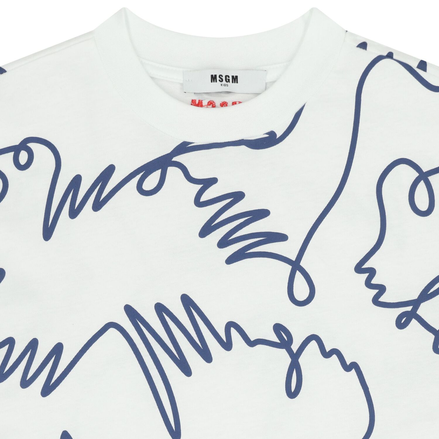 White & Blue Logo T-Shirt, 1, hi-res