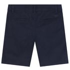 Boys Navy Blue Chino Shorts, 4, hi-res