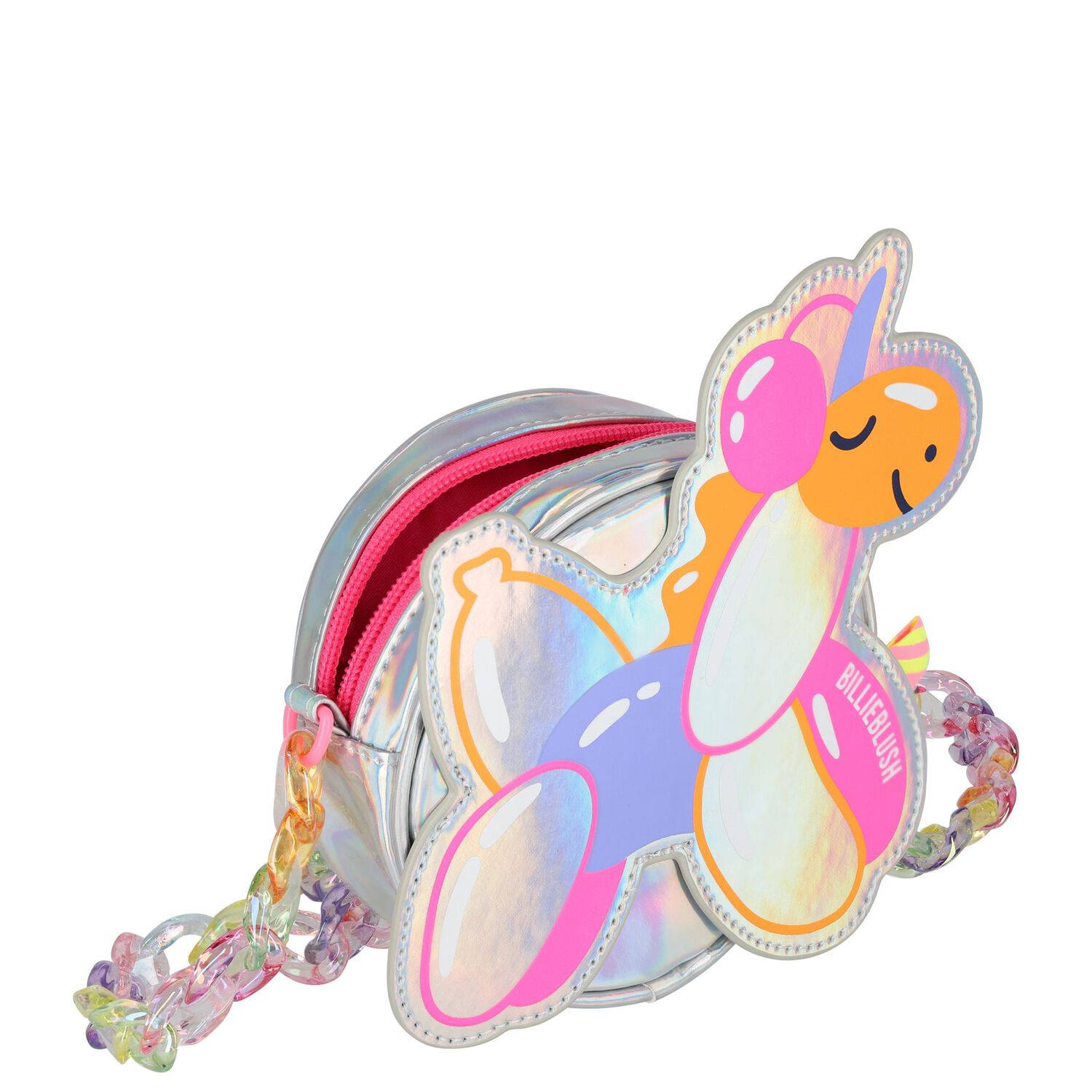 Girls Silver Iridescent Unicorn Handbag, 1, hi-res