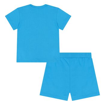 Younger Boys Blue Teddy Bear Logo Shorts Set